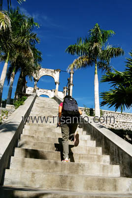 Climbing palace stairs