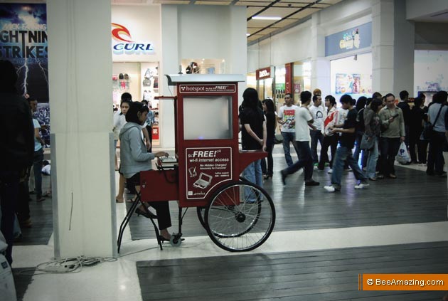 Where in Bali, can we find a mobile wifi internet cafe like this?