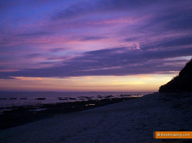 Violet sunset Pandawa Beach Bali